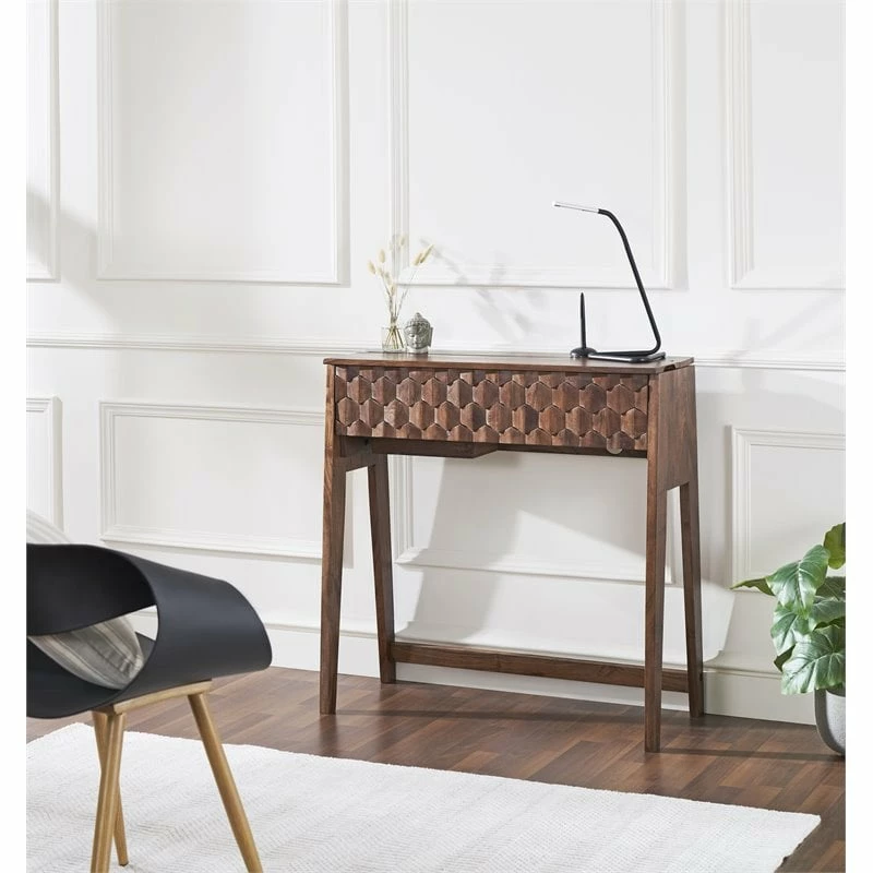 Mod-Arte Origami Modern Hardwood Secretary Desk In Dark Walnut Finish 4 Mod-Arte Origami Modern Hardwood Secretary Desk In Dark Walnut Finish - Image 2