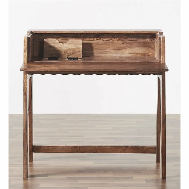 Mod-Arte Origami Modern Hardwood Secretary Desk In Dark Walnut Finish 5 Mod-Arte Origami Modern Hardwood Secretary Desk In Dark Walnut Finish - Image 3