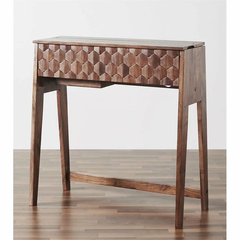 Mod-Arte Origami Modern Hardwood Secretary Desk In Dark Walnut Finish 15 Mod-Arte Origami Modern Hardwood Secretary Desk In Dark Walnut Finish - Image 13