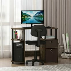 Furinno JAYA Engineered Wood Simplistic Computer Study Desk In Oak Gray/Black -CYMAX Sales 2476232 1 L