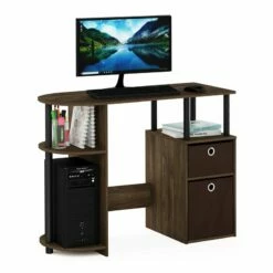 Furinno JAYA Engineered Wood Simplistic Computer Study Desk In Oak Gray/Black -CYMAX Sales 2476232 3 L