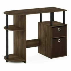 Furinno JAYA Engineered Wood Simplistic Computer Study Desk In Oak Gray/Black -CYMAX Sales 2476232 L