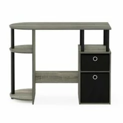 Furinno JAYA Engineered Wood Simplistic Computer Study Desk In Oak Gray/Black -CYMAX Sales 2476233 2 L