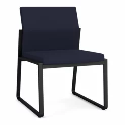Lesro Gansett Fabric Armless Guest Chair In Black/Adler Midnight Sky -CYMAX Sales 2479070 L