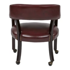 Traditional Visitor Chair In Jamestown Oxblood Red Vinyl And Mahogany Finish 21 Traditional Visitor Chair In Jamestown Oxblood Red Vinyl And Mahogany Finish -CYMAX Sales 24835 5 L
