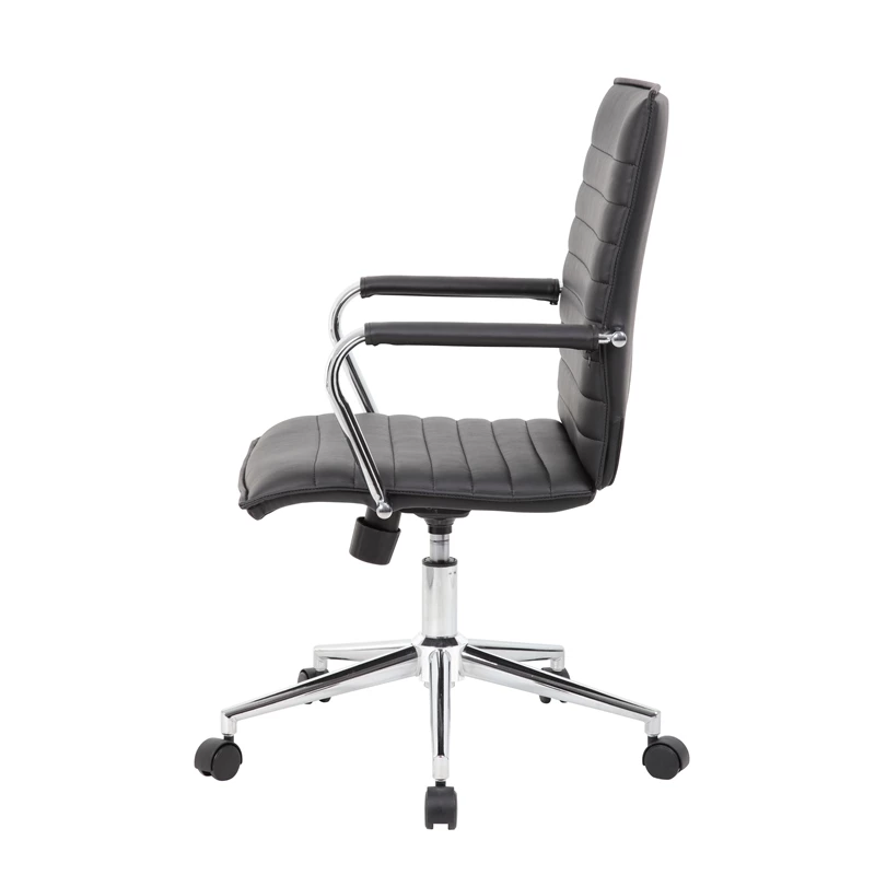 Boss Office Modern Ribbed Back Adjustable Office Desk Chair With Arms In Black 6 Boss Office Modern Ribbed Back Adjustable Office Desk Chair With Arms In Black - Image 4