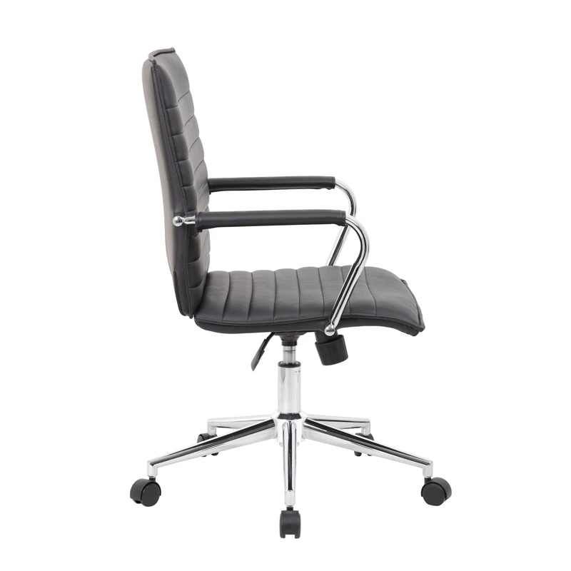 Boss Office Modern Ribbed Back Adjustable Office Desk Chair With Arms In Black 8 Boss Office Modern Ribbed Back Adjustable Office Desk Chair With Arms In Black - Image 6