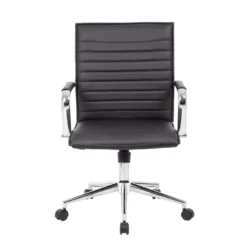 Boss Office Modern Ribbed Back Adjustable Office Desk Chair With Arms In Black 15 Boss Office Modern Ribbed Back Adjustable Office Desk Chair With Arms In Black -CYMAX Sales 2484411 5 L