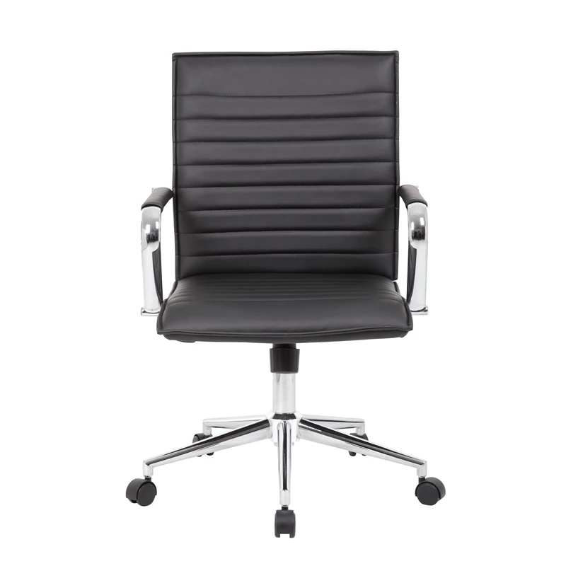 Boss Office Modern Ribbed Back Adjustable Office Desk Chair With Arms In Black 4 Boss Office Modern Ribbed Back Adjustable Office Desk Chair With Arms In Black - Image 2