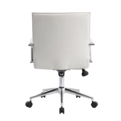 Boss Office Modern Ribbed Back Adjustable Office Desk Chair With Arms In White -CYMAX Sales 2484413 1 L