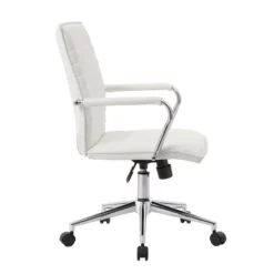 Boss Office Modern Ribbed Back Adjustable Office Desk Chair With Arms In White -CYMAX Sales 2484413 2 L