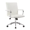 Boss Office Modern Ribbed Back Adjustable Office Desk Chair With Arms In White -CYMAX Sales 2484413 5 L