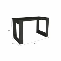 FM Furniture Aurora Modern Wood Computer Office Desk In Smokey Oak Black -CYMAX Sales 2489003 3 L