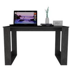 FM Furniture Aurora Modern Wood Computer Office Desk In Smokey Oak Black -CYMAX Sales 2489003 5 L