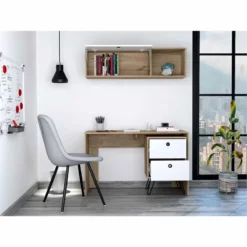 FM Furniture Cartagena Modern Wood Office Desk Set In Light Oak And White -CYMAX Sales 2489014 4 L