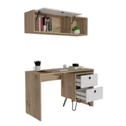FM Furniture Cartagena Modern Wood Office Desk Set In Light Oak And White -CYMAX Sales 2489014 6 L