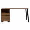 FM Furniture Petra 1 Drawer Wood Desk With One Shelf And One Cabinet In Mahogany
