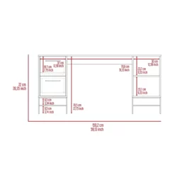 FM Furniture San Francisco 150 Modern Wood Desk With 2- Drawer In Light Gray -CYMAX Sales 2489047 6 L
