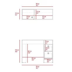 FM Furniture Tokyo 3-Drawer Modern Wood Office Desk Set In Light Oak/Taupe -CYMAX Sales 2489052 9 L