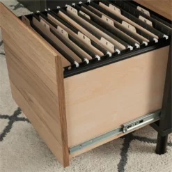 Sauder Acadia Way Engineered Wood L-Shaped Desk In Raven Oak/Timber Oak -CYMAX Sales 2491092 9 L