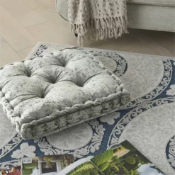 Mina Victory Life Styles 24" Square Fabric Booster Seat Cushion In Gray -CYMAX Sales 2492672 3 L