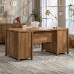 Sauder Cannery Bridge Engineered Wood Executive Desk In Sindoori Mango/Brown -CYMAX Sales 2498975 10 L