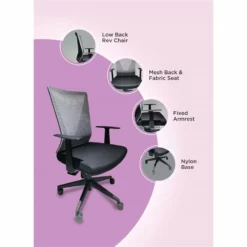 FM Furniture Hobart 41" Adjustable Modern Plastic Office Chair In Black -CYMAX Sales 2499048 6 L