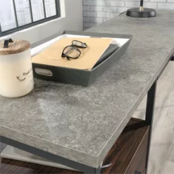 UrbanPro Engineered Wood And Metal L-Shaped Desk In Rich Walnut -CYMAX Sales 2499518 8 L