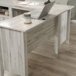 UrbanPro Traditional L-Desk In Engineered Wood In White Plank -CYMAX Sales 2499546 12 L