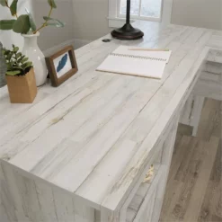 UrbanPro Traditional L-Desk In Engineered Wood In White Plank -CYMAX Sales 2499546 2 L