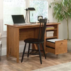 UrbanPro Single Engineered Wood Pedestal Desk In Prairie Cherry Finish -CYMAX Sales 2499568 15 L