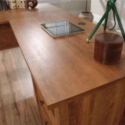 UrbanPro Traditional Engineered Wood L-Desk In Prairie Cherry Finish -CYMAX Sales 2499569 6 L