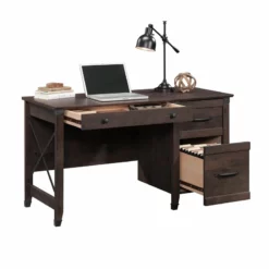UrbanPro Traditional Engineered Wood Desk In Coffee Oak -CYMAX Sales 2499576 2 L