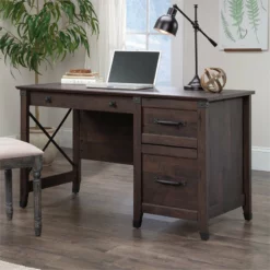 UrbanPro Traditional Engineered Wood Desk In Coffee Oak -CYMAX Sales 2499576 4 L