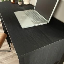 UrbanPro Modern Engineered Wood/Metal Single Pedestal Desk In Raven Oak -CYMAX Sales 2499580 26 L