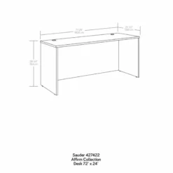 Sauder Affirm Engineered Wood 72" X 24" Desk Shell In Hudson Elm/Brown -CYMAX Sales 2501781 1 L