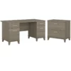 Home Square 2-Piece Set With 60W Office Desk & 2-Drawer File Cabinet -CYMAX Sales 2504632 L