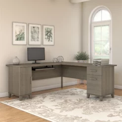 Home Square 2-Piece Set With 72W L Shaped Desk & 2-Drawer File Cabinet -CYMAX Sales 2504639 8 L