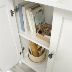 Home Square 2-Piece Set With 43" TV Console For TVs And 3-Shelf Bookcase -CYMAX Sales 2504744 4 L