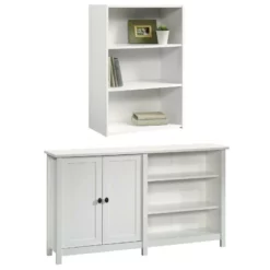 Home Square 2-Piece Set With 43" TV Console For TVs And 3-Shelf Bookcase