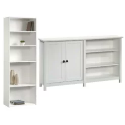 Home Square 2-Piece Set With 43" TV Console For TVs And 5-Shelf Bookcase