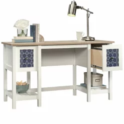 Home Square 2-Piece Set With Writing Desk And 3-Shelf Bookcase In Soft White -CYMAX Sales 2504752 10 L
