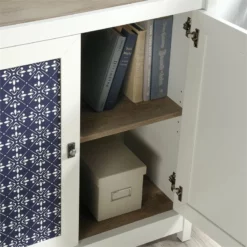 Home Square 2-Piece Set With Writing Desk And 3-Shelf Bookcase In Soft White -CYMAX Sales 2504752 14 L