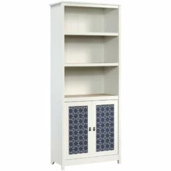 Home Square 2-Piece Set With Writing Desk And 3-Shelf Bookcase In Soft White -CYMAX Sales 2504752 2 L