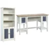 Home Square 2-Piece Set With Writing Desk And 3-Shelf Bookcase In Soft White 1 Home Square 2-Piece Set With Writing Desk And 3-Shelf Bookcase In Soft White -CYMAX Sales 2504752 L