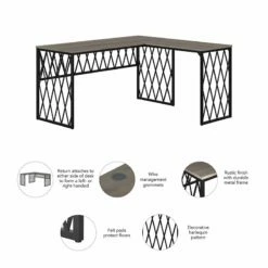 City Park 60W Industrial L Shaped Desk In Dark Gray Hickory - Engineered Wood 36 City Park 60W Industrial L Shaped Desk In Dark Gray Hickory - Engineered Wood -CYMAX Sales 2511804 2 L