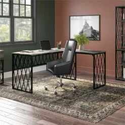 City Park 60W Industrial L Shaped Desk In Dark Gray Hickory - Engineered Wood 29 City Park 60W Industrial L Shaped Desk In Dark Gray Hickory - Engineered Wood -CYMAX Sales 2511805 7 L