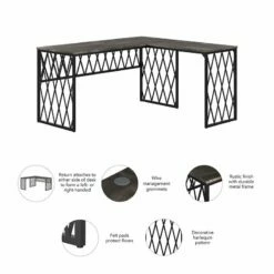 City Park 60W Industrial L Shaped Desk In Dark Gray Hickory - Engineered Wood 30 City Park 60W Industrial L Shaped Desk In Dark Gray Hickory - Engineered Wood -CYMAX Sales 2511805 8 L