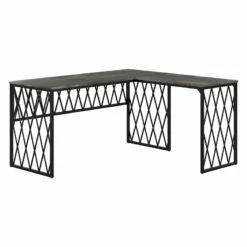 City Park 60W Industrial L Shaped Desk In Dark Gray Hickory - Engineered Wood 28 City Park 60W Industrial L Shaped Desk In Dark Gray Hickory - Engineered Wood -CYMAX Sales 2511805 L