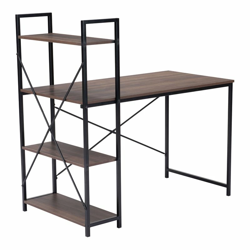 ZUO Lebanon Modern Style Steel And MDF Desk In Walnut And Black Finish 3 ZUO Lebanon Modern Style Steel And MDF Desk In Walnut And Black Finish